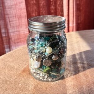 Unique Sea Inspired Assorted Jewelry Jar with Silver and Blue Accents 🌊🧜‍♀️⚓️